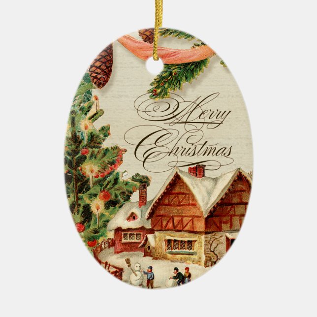 Weihnachtsschnee Skaten Custom Ornament (Vorne)