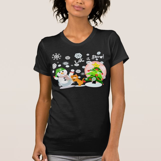Weihnachtsschnee-Szenen-T - Shirt (Vorderseite)