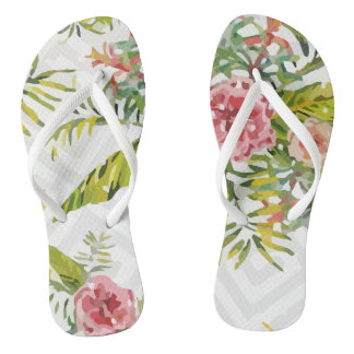 Weihnachtsschnee tropisches Muster Flip Flops