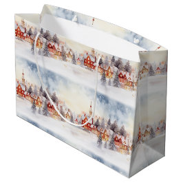 Weihnachtsschnee Winter Wunderland Village Landsch Große Geschenktüte