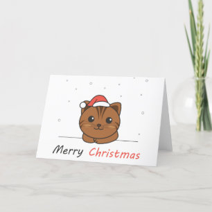 Weihnachtsschnee Wintertiere Katzen Feiertagskarte