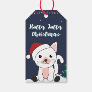 Weihnachtsschnee Wintertiere Katzen Geschenktags Geschenkanhänger