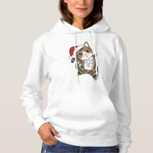Weihnachtsschnee Wintertiere Katzen Hoodie