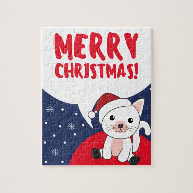 Weihnachtsschnee Wintertiere Katzen Jigsaw Puzz Puzzle (Vertikal)