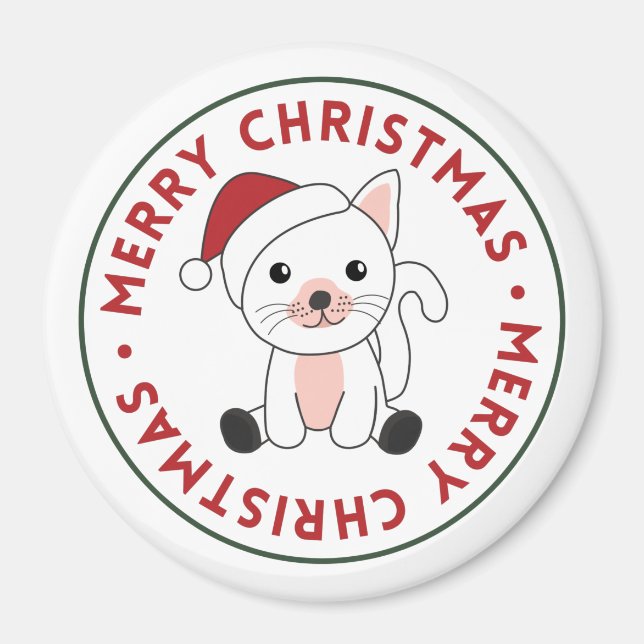 Weihnachtsschnee Wintertiere Katzen Magnet (Vorne)