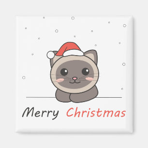 Weihnachtsschnee Wintertiere Katzen Magnet