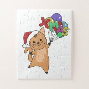Weihnachtsschnee Wintertiere Katzen Puzzle