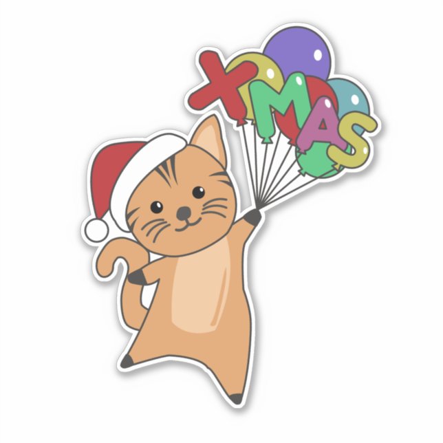 Weihnachtsschnee Wintertiere Katzen Sticker (Vorderseite)