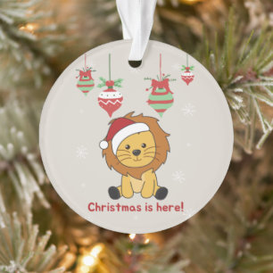 Weihnachtsschnee Wintertiere Löwen Ornament