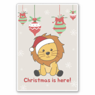 Weihnachtsschnee Wintertiere Löwen Sticker
