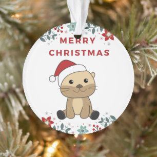 Weihnachtsschnee Wintertiere Otter Ornament