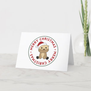 Weihnachtsschnee Wintertiere Otter Urlaub Feiertagskarte