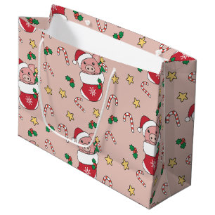 Weihnachtsschnee Wintertiere Schweine Urlaub Große Geschenktüte