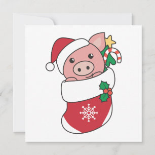 Weihnachtsschnee Wintertiere Schweine Weihnachtswa Feiertagskarte