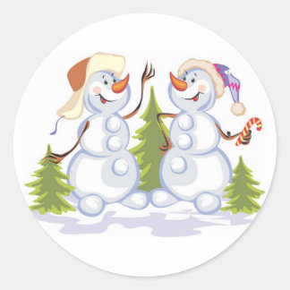 Weihnachtsschneeaufkleber Runder Aufkleber