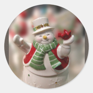 Weihnachtsschneeaufkleber Runder Aufkleber