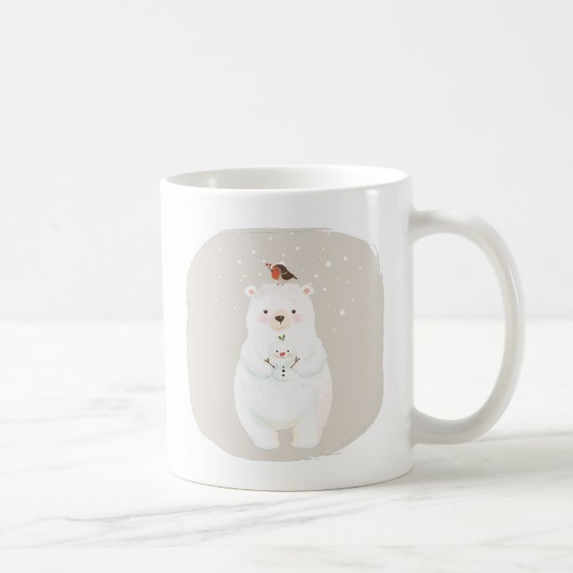 Weihnachtsschneebär Kaffeetasse (Rechts)