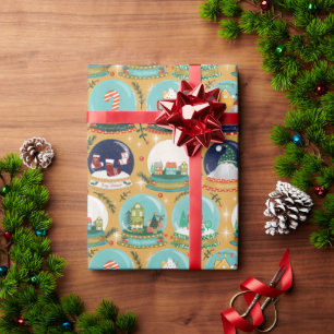 Weihnachtsschneedecke Gnome//Lebkuchen Haus// Geschenkpapier