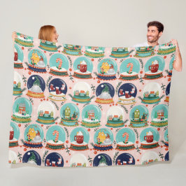Weihnachtsschneedecke//Gnome//Lebkuchenhaus// Fleecedecke