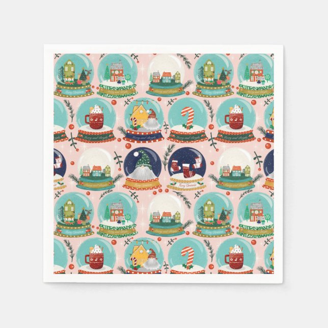 Weihnachtsschneedecke//Gnome//Lebkuchenhaus// Serviette (Vorderseite)