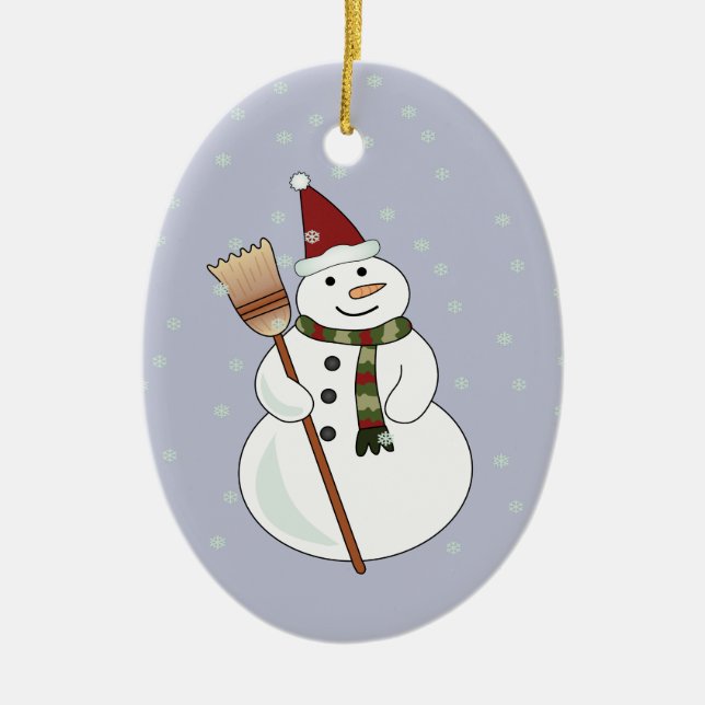 Weihnachtsschneedekoration Keramik Ornament (Vorne)