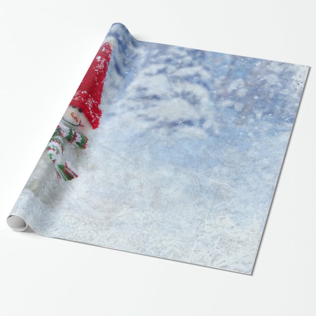 Weihnachtsschneefahrer Geschenkpapier (Ungerollt)