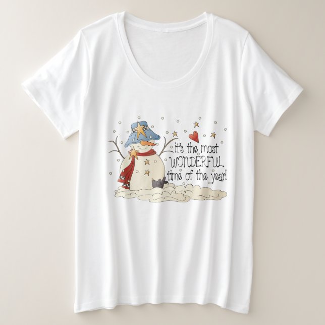 Weihnachtsschneefahrer Urlaub plus Größe Große Größe T-Shirt (Design vorne)