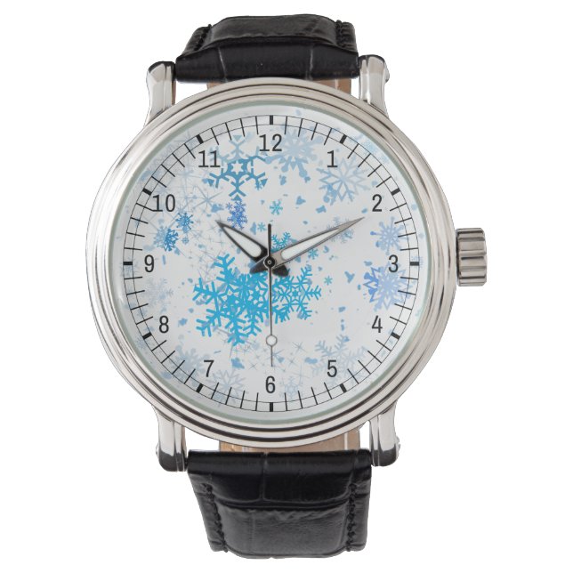 Weihnachtsschneefall Armbanduhr (Vorderseite)