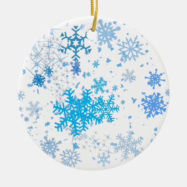 Weihnachtsschneefall Keramik Ornament (Vorne)