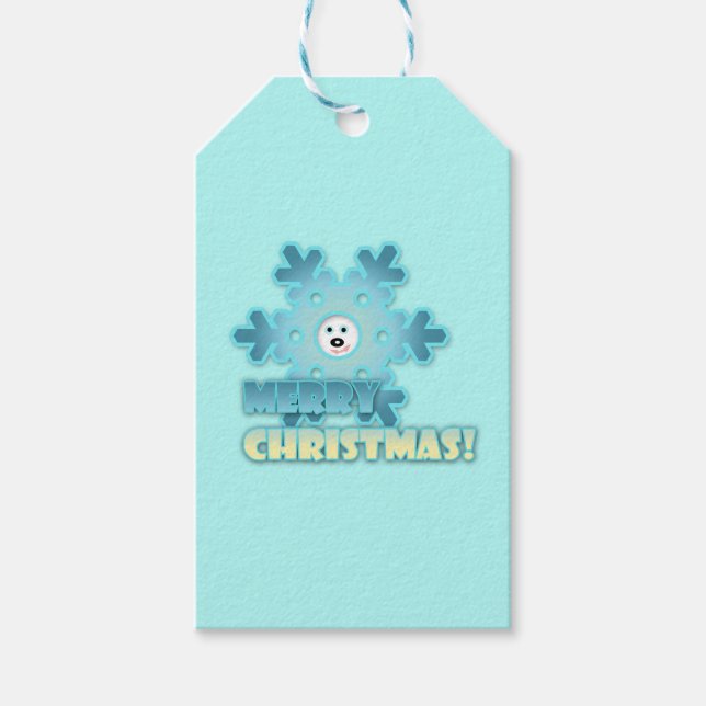 Weihnachtsschneeflocke Geschenkanhänger (Vorderseite)