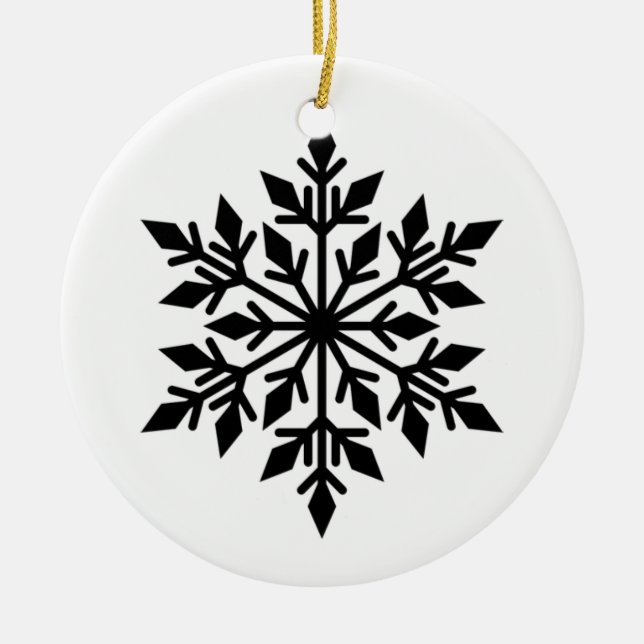 Weihnachtsschneeflocke Keramik Ornament (Vorne)