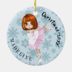 Weihnachtsschneeflocke Niedlich Ballerina Foto Bla Keramik Ornament