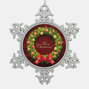 Weihnachtsschneeflocke Ornament/Kranz Schneeflocken Zinn-Ornament