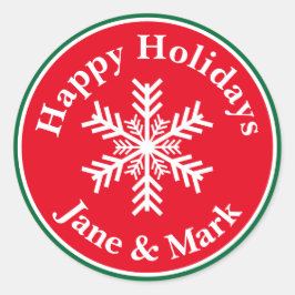 Weihnachtsschneeflocke Runder Aufkleber