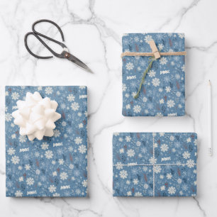 Weihnachtsschneeflocke Wiederholungsname Personali Geschenkpapier Set