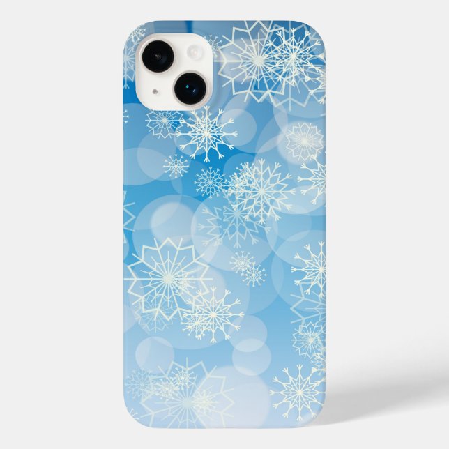 Weihnachtsschneeflocken auf blauem Hintergrund Case-Mate iPhone Hülle (Rückseite)