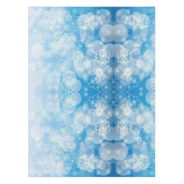 Weihnachtsschneeflocken auf blauem Hintergrund Tischdecke