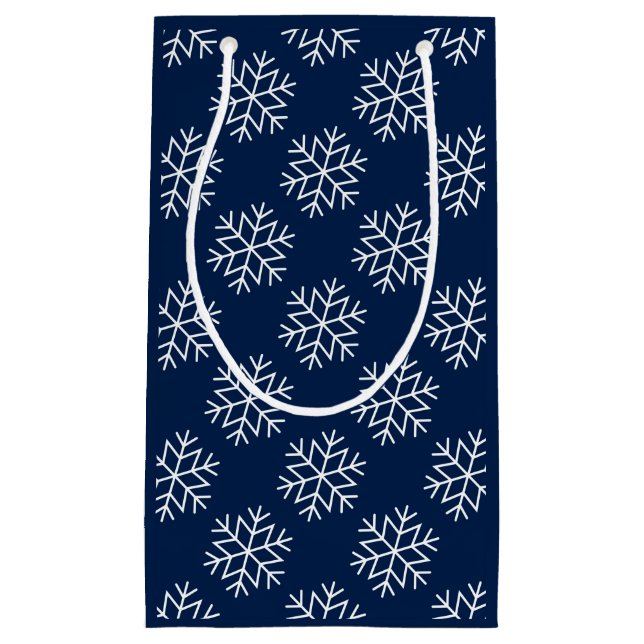 Weihnachtsschneeflocken auf der Blue Bag Kleine Geschenktüte (Vorderseite)
