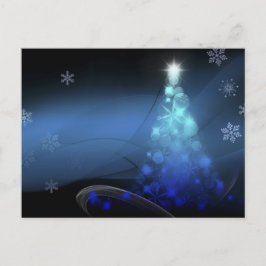 Weihnachtsschneeflocken Blau Feiertagspostkarte