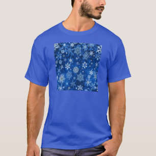Weihnachtsschneeflocken Blau und Silber T-Shirt