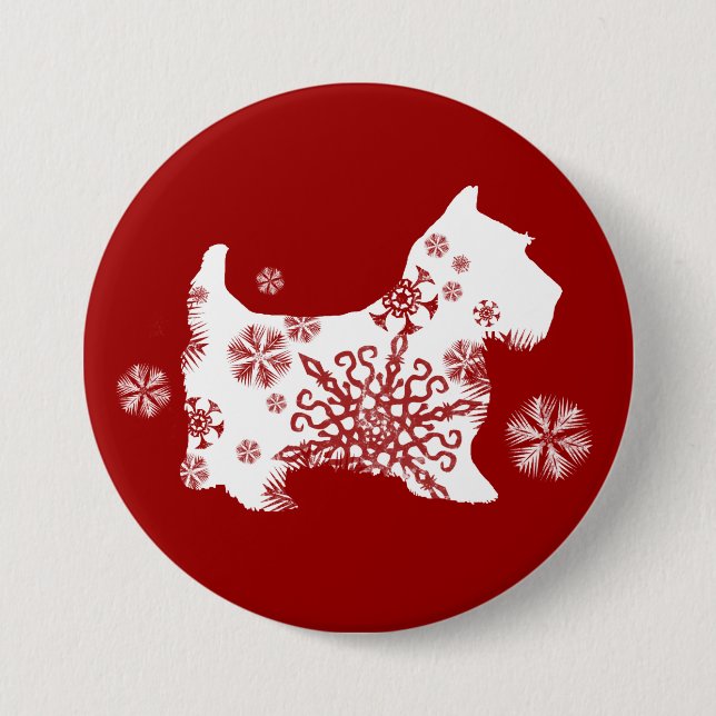 Weihnachtsschneeflocken Button (Vorderseite)