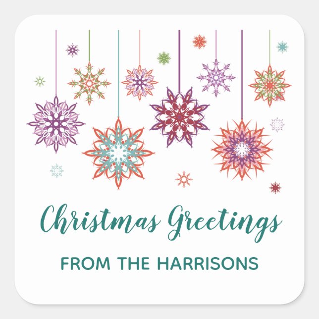Weihnachtsschneeflocken - Design Sticker Label (Vorderseite)