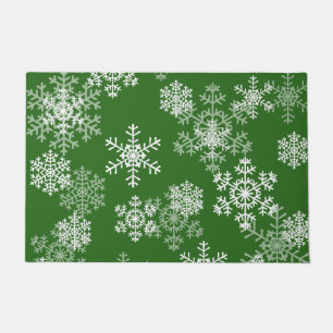 Weihnachtsschneeflocken Doormat Green Fußmatte