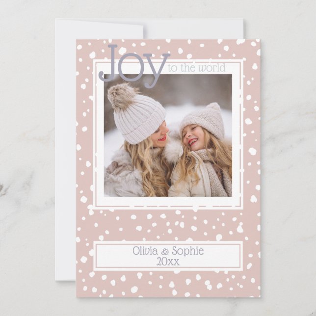 Weihnachtsschneeflocken Dusty Rose Foto Rahmen (Vorderseite)