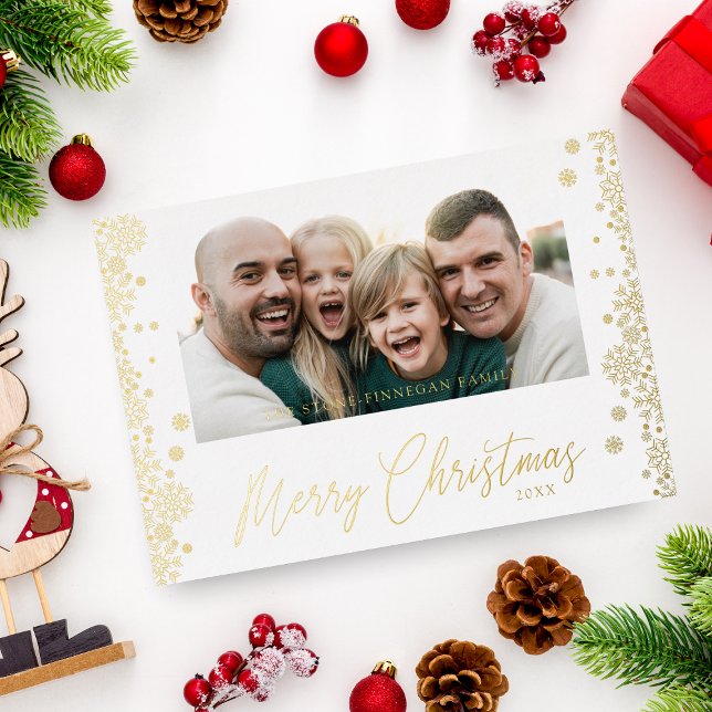 Weihnachtsschneeflocken Extravagant Modernes Minim Folien Feiertagskarte (Von Creator hochgeladen)