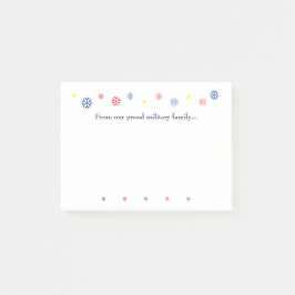 Weihnachtsschneeflocken für militärische Familien Post-it Klebezettel