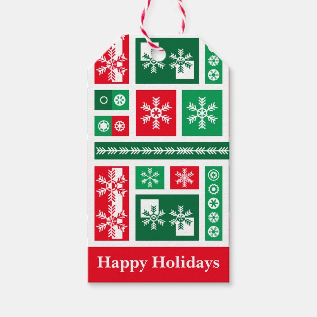 Weihnachtsschneeflocken Geschenkanhänger (Vorderseite)