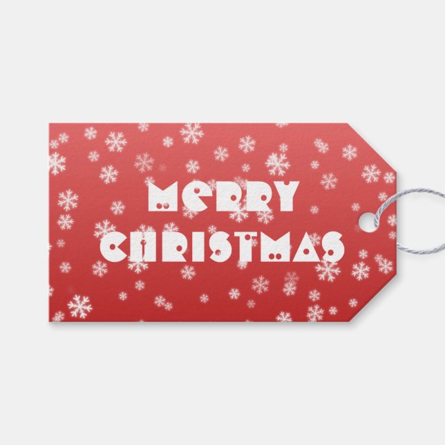 Weihnachtsschneeflocken Geschenkanhänger (Vorderseite (Horizontal))
