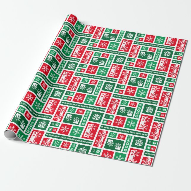 Weihnachtsschneeflocken Geschenkpapier (Ungerollt)