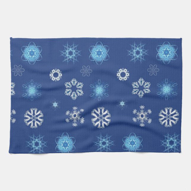 Weihnachtsschneeflocken Geschirrtuch (Horizontal)